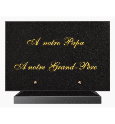 PLAQUE FUNÉRAIRE GRANIT NOIR MARLIN 20x30 SUR SOCLE TF5010Q-01