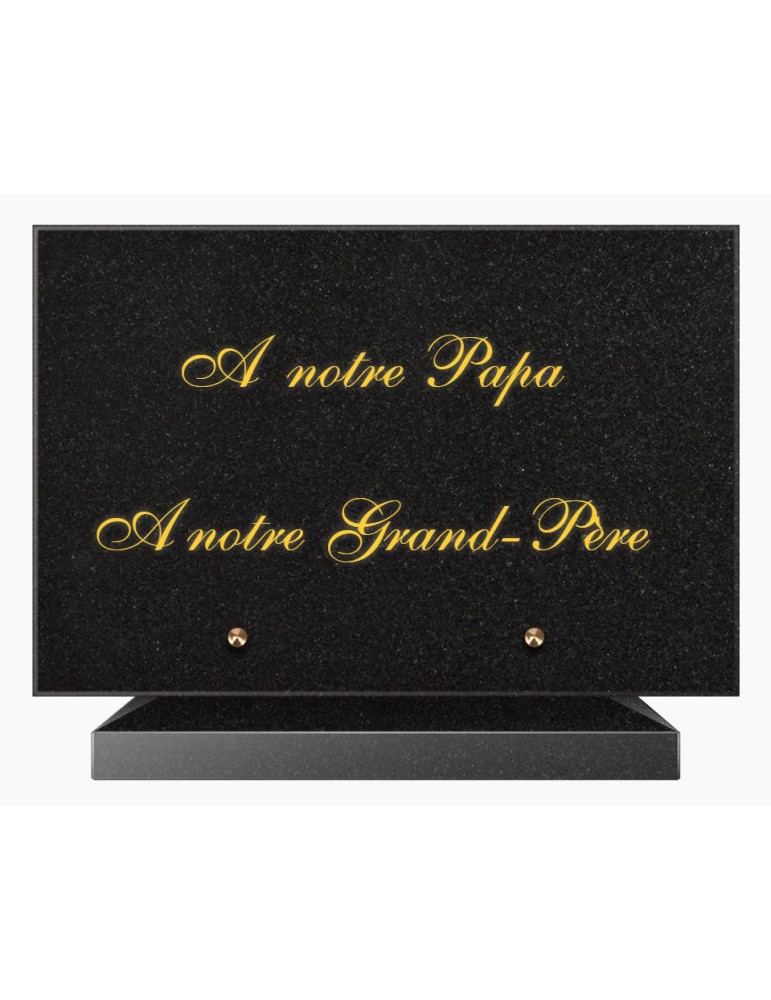 PLAQUE FUNÉRAIRE GRANIT NOIR MARLIN 20x30 SUR SOCLE TF5010Q-01