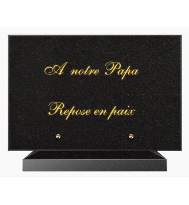 PLAQUE FUNÉRAIRE GRANIT NOIR MARLIN 20x30 SUR SOCLE TF5010T-01