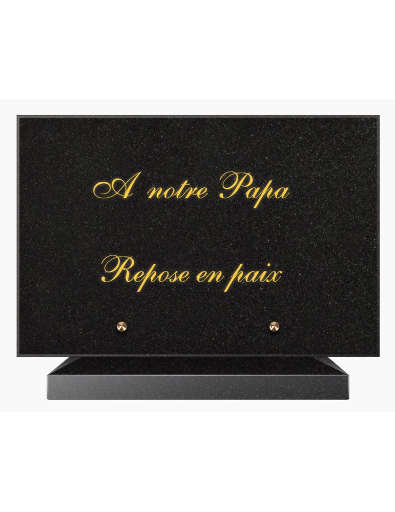 PLAQUE FUNÉRAIRE GRANIT NOIR MARLIN 20x30 SUR SOCLE TF5010T-01