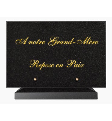 PLAQUE FUNÉRAIRE GRANIT NOIR MARLIN 20x30 SUR SOCLE TF5012-01