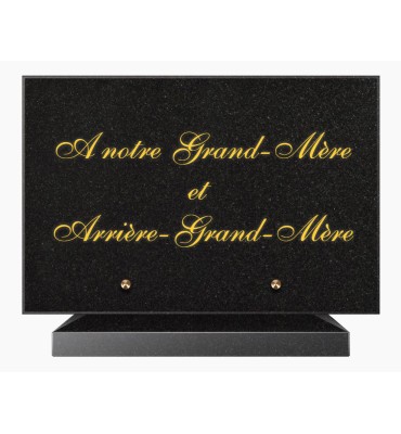 PLAQUE FUNÉRAIRE GRANIT NOIR MARLIN 20x30 SUR SOCLE TF5025-01