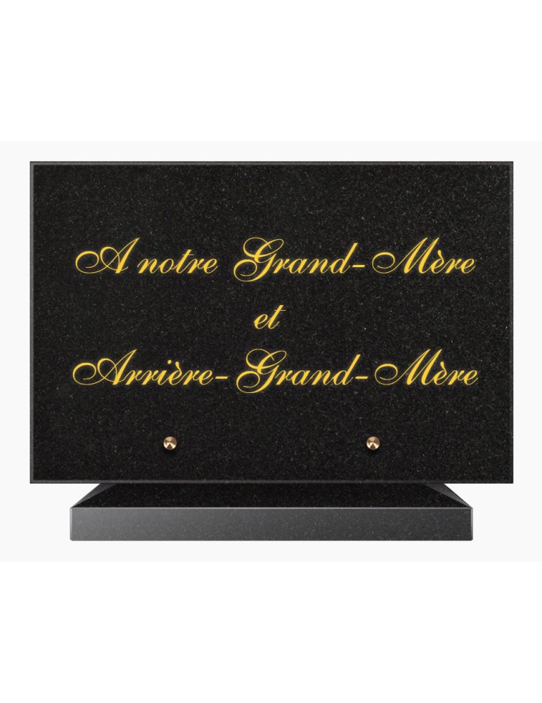 PLAQUE FUNÉRAIRE GRANIT NOIR MARLIN 20x30 SUR SOCLE TF5025-01