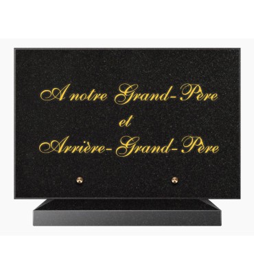 PLAQUE FUNÉRAIRE GRANIT NOIR MARLIN 20x30 SUR SOCLE TF5026-01