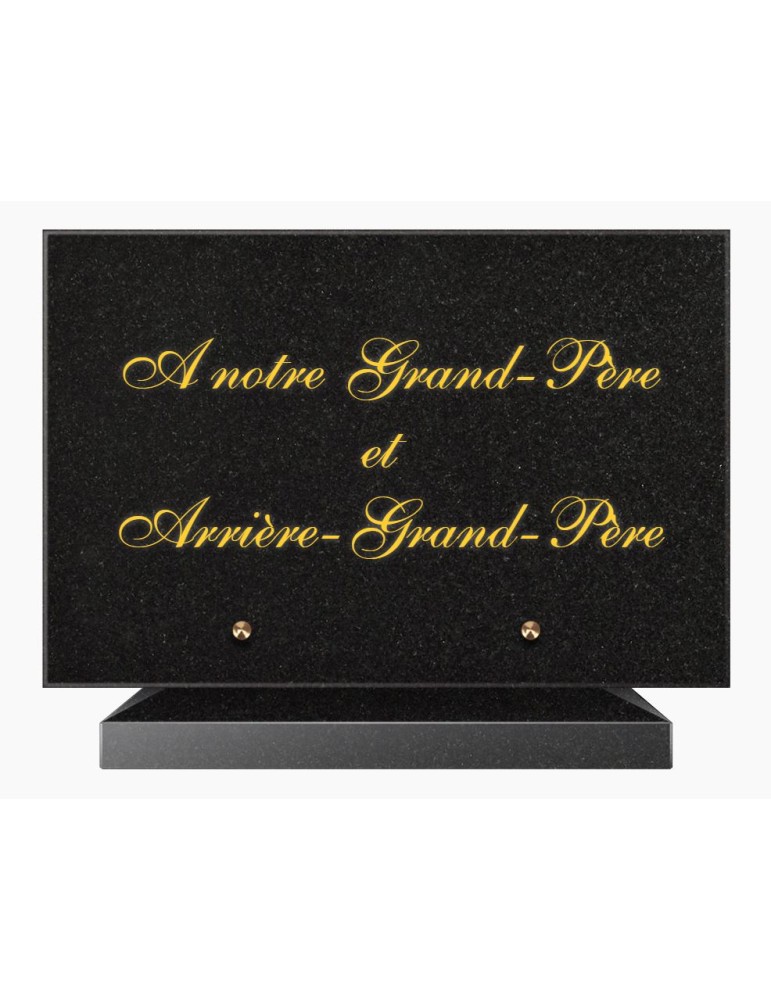 PLAQUE FUNÉRAIRE GRANIT NOIR MARLIN 20x30 SUR SOCLE TF5026-01