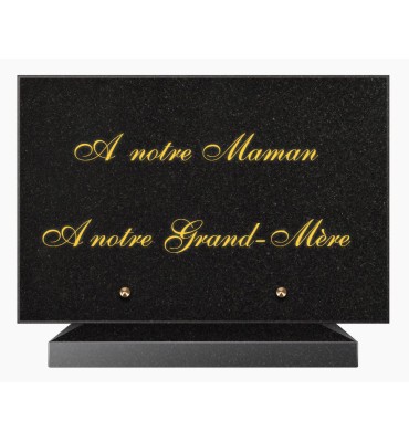 PLAQUE FUNÉRAIRE GRANIT NOIR MARLIN 20x30 SUR SOCLE TF5006B-01