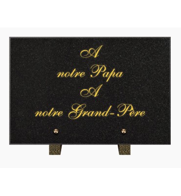 PLAQUE FUNÉRAIRE GRANIT NOIR MARLIN 20x30 SUR PIEDS TFP6010Q-10Q