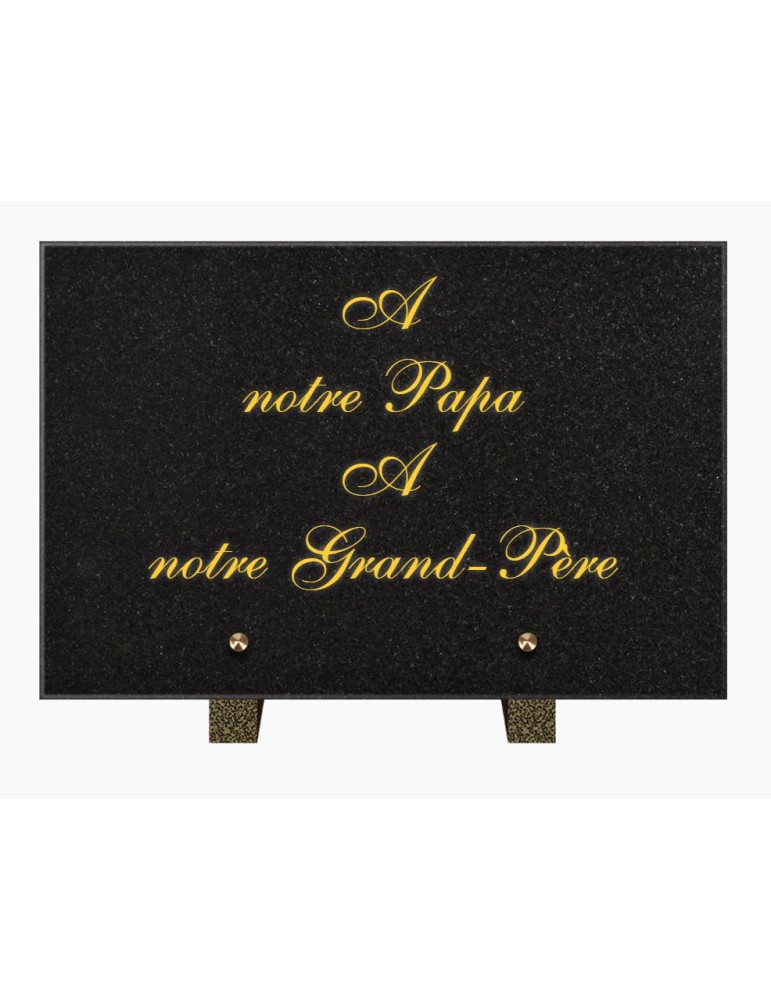 PLAQUE FUNÉRAIRE GRANIT NOIR MARLIN 20x30 SUR PIEDS TFP6010Q-10Q