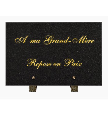 PLAQUE FUNÉRAIRE GRANIT NOIR MARLIN 20x30 SUR PIEDS TFP6011-11