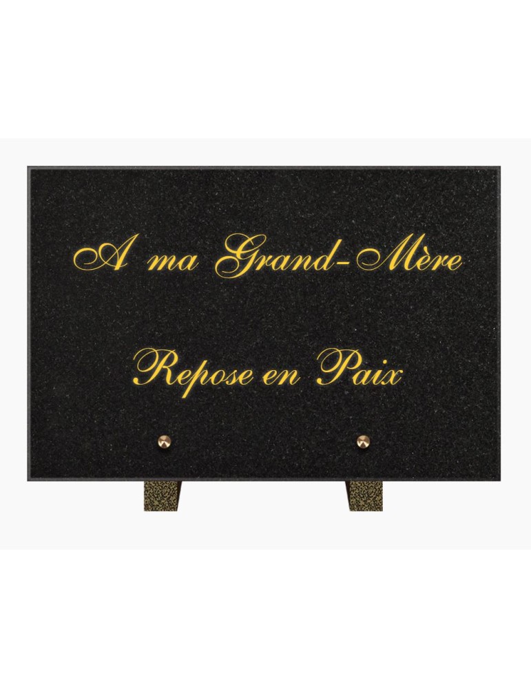 PLAQUE FUNÉRAIRE GRANIT NOIR MARLIN 20x30 SUR PIEDS TFP6011-11