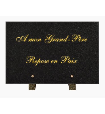 PLAQUE FUNÉRAIRE GRANIT NOIR MARLIN 20x30 SUR PIEDS TFPTFP6013-13