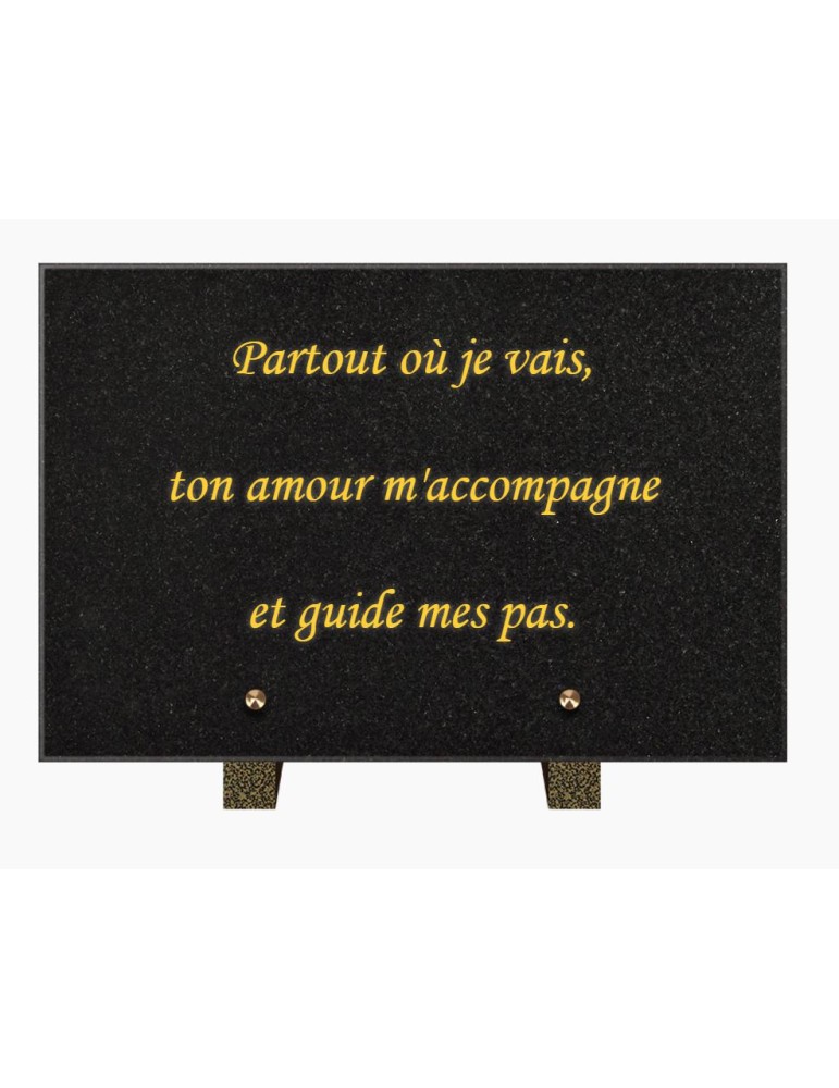 PLAQUE FUNÉRAIRE GRANIT NOIR MARLIN 20x30 SUR PIEDS TFP9001-103